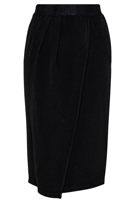 VISCOSE/LINEN MICROSTRUCTURE TULIP SKIRT NERO 1