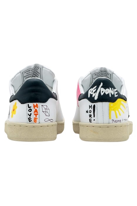 70S TENNIS SHOE DOODLE WHITE NAVY 4