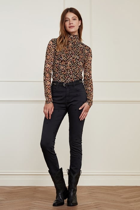 EVA SLIM EMBRO TROUSERS BLACK 1