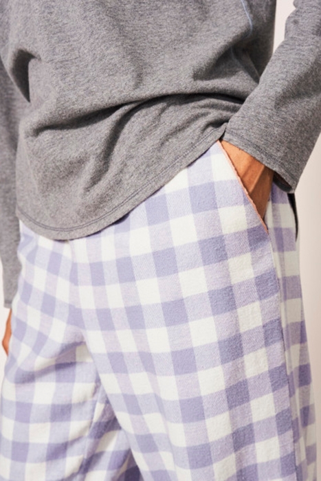 NINA ORGANIC BRUSHED PJ BOTTOM PURPLE MULTI 2