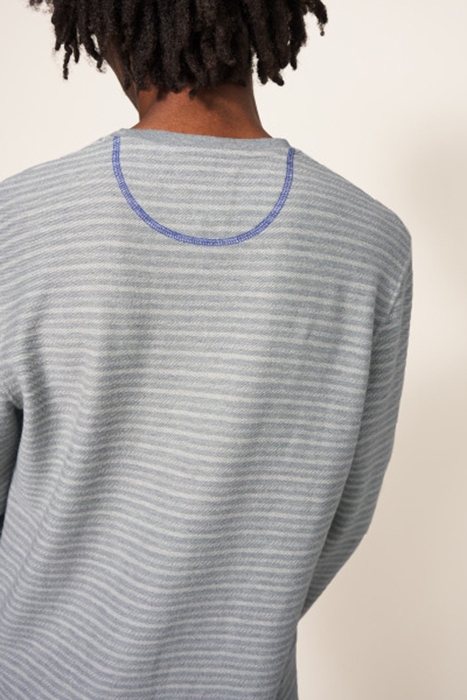 HOLTON STRIPE T-SHIRT GREY MARL 3