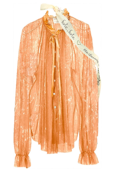 TULLE SHIRT WITH SILK DETAILS NUDE 1