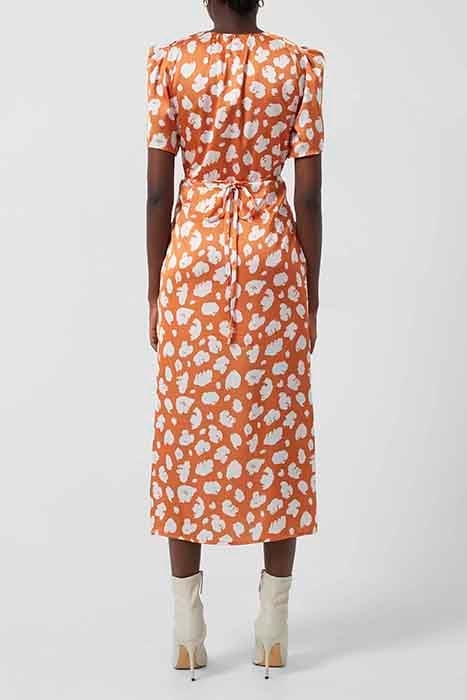 AIMEE INU SATIN FT SPLIT DRESS BURNT ORANGE-CL CRM 2