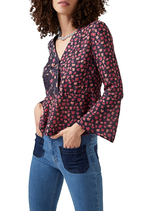 DAISY PETALS MIX SHIRT UTILITY BLUE MULTI 1