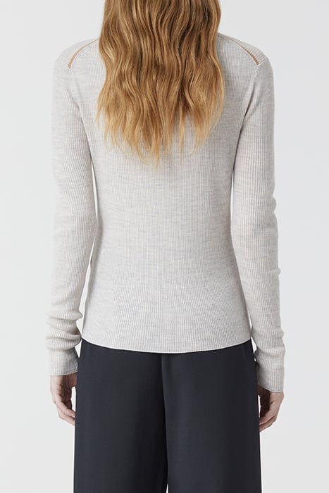 WOMEN CREW RIB LONGSLEEVE KNITS GREY ALABASTER 2