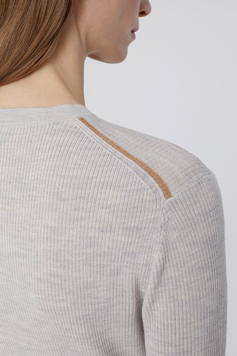 WOMEN CREW RIB LONGSLEEVE KNITS GREY ALABASTER 5