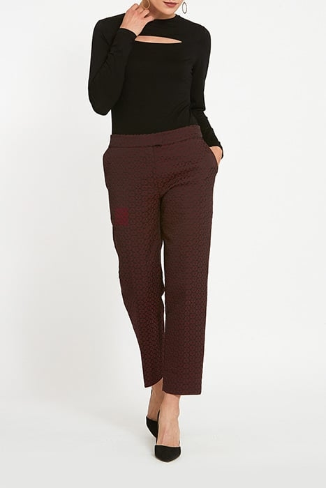 JILL BURGUNDY JACQUARD PANTS 3