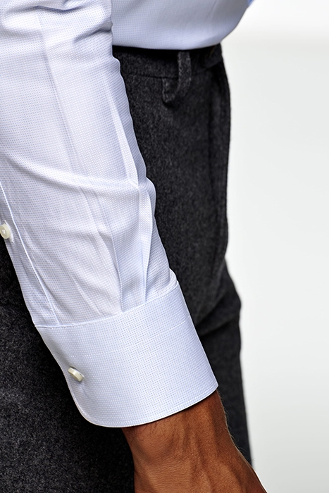 LIGHT BLUE CHECKED SLIM FIT SHIRT 5