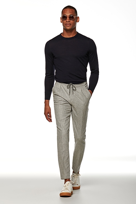 LIGHT GREY DRAWSTRING AMES TROUSERS 3