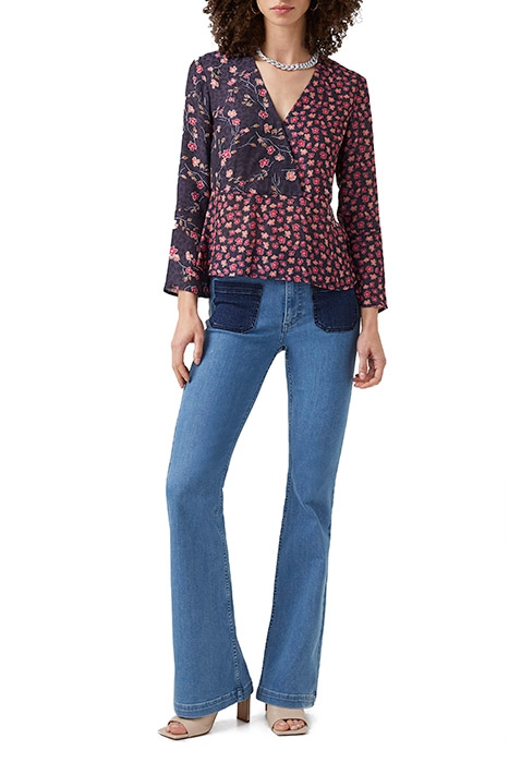 DAISY PETALS MIX SHIRT UTILITY BLUE MULTI 2