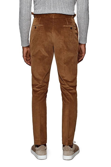 MID BROWN PLEATED BRADDON TROUSERS 2