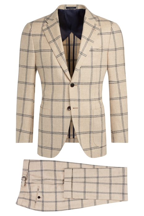 LIGHT BROWN CHECKED JORT SUIT 2