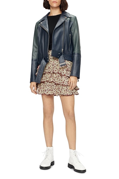 RUSHLME MINI PRINTED FRILL SKIRT WHITE 3