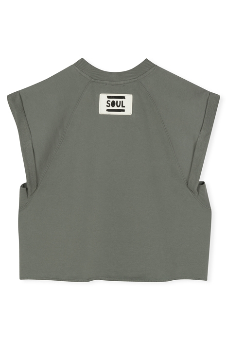 CROPPED SHORTSLEEVE SWEATER GREY GREEN 4