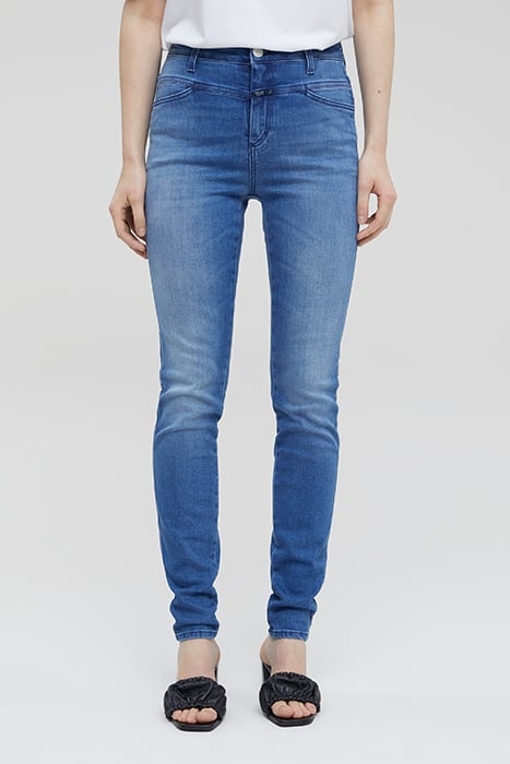 SKINNY PUSHER LONG JEANS MID BLUE 1