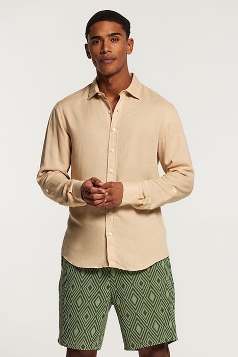 LUCAS LINEN SHIRT WARM SAND BEIGE 2
