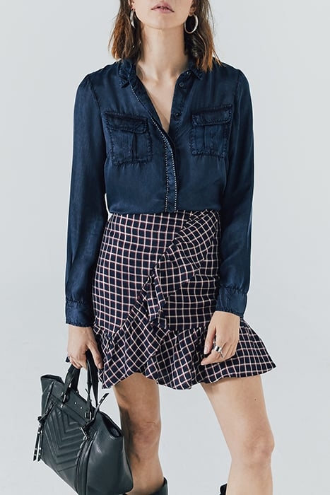 TARTAN AND METALLIC THREAD RUFFLED SKIRT 1