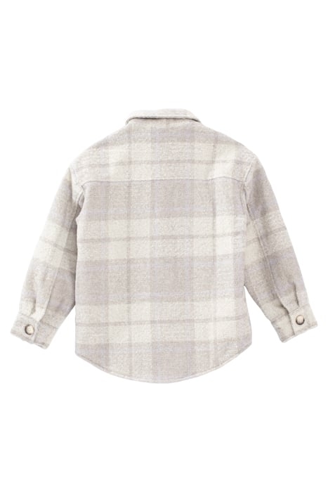 GIRLS’ VANILLA WOOL CHECK OVERSHIRT JACKET WHEAT 2