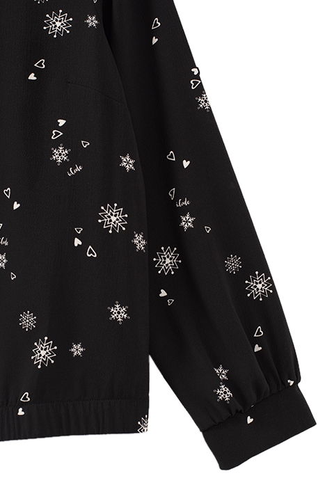 BLACK SNOWFLAKE PRINT BLOUSE 3