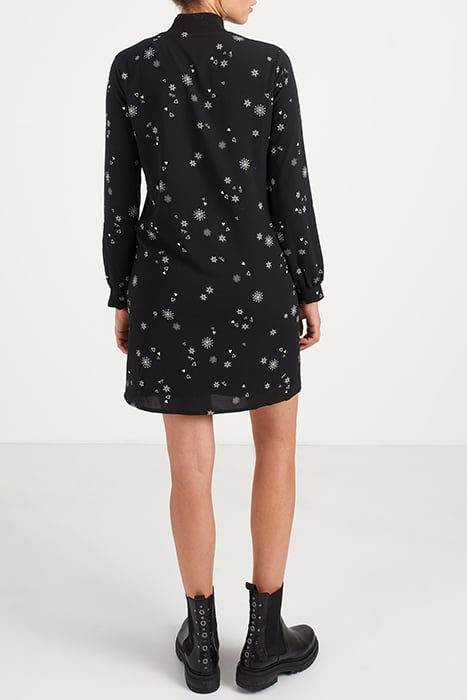 BLACK SNOWFLAKE PRINT DRESS 2
