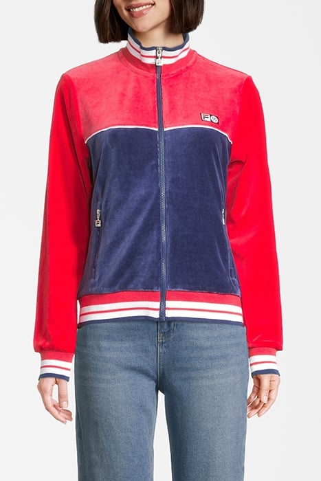 ZABIZ TRACK JACKET TRUE RED-MEDIEVAL BLUE 2