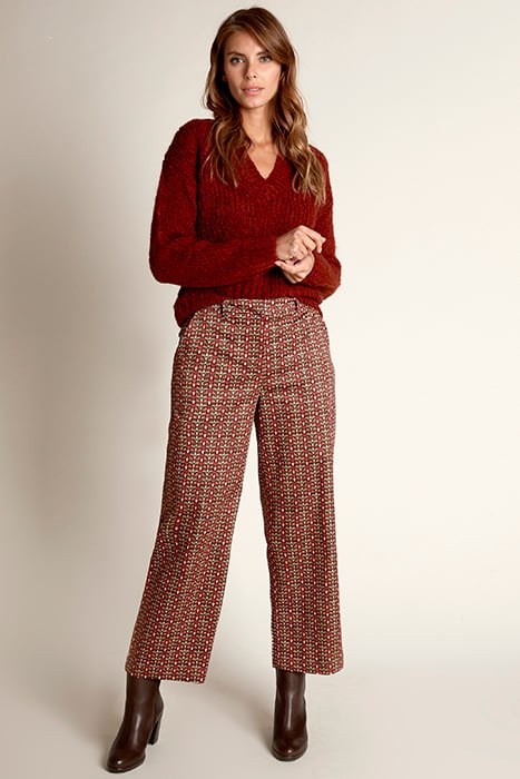 REG WAIST WIDE LEG ANKLE RED 4