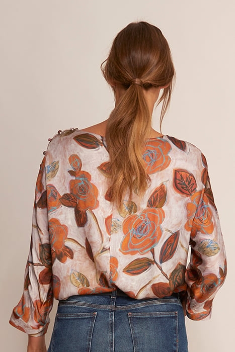 BOATNECK SHIRT 3/4 SL BROWN 3