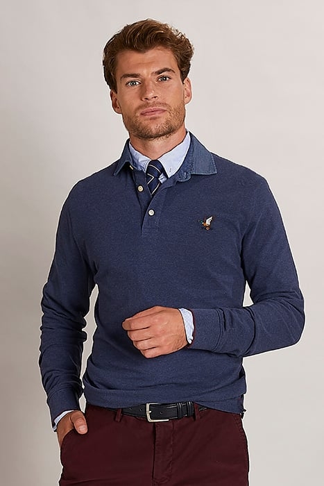 LUX DENIM CLR CF LS PIQ BLUE 2