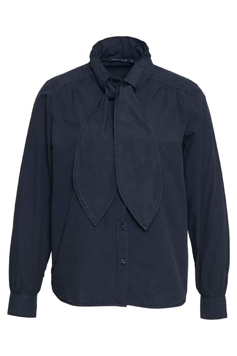 SHIRT LS DETACHABLE SCARF BLUE 1