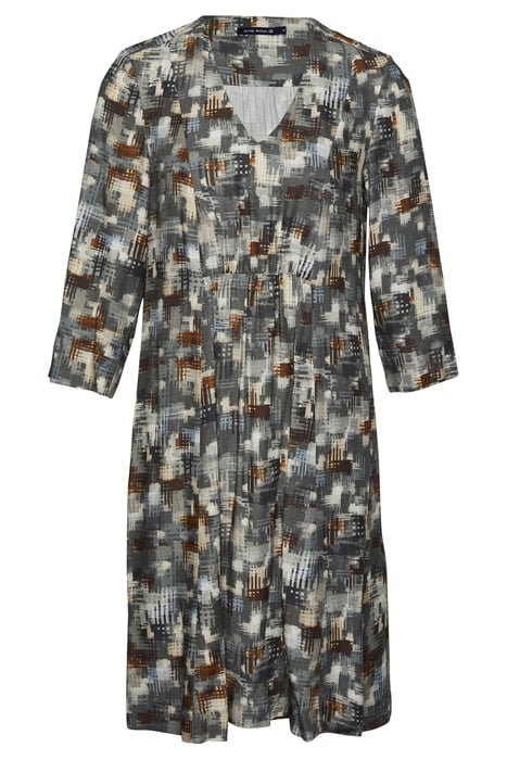 VNECK DRESS - FROWNCED DETAILS GREY 1