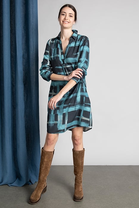 SHIRTDRESS LS FRONTPLEAT BLUE 2