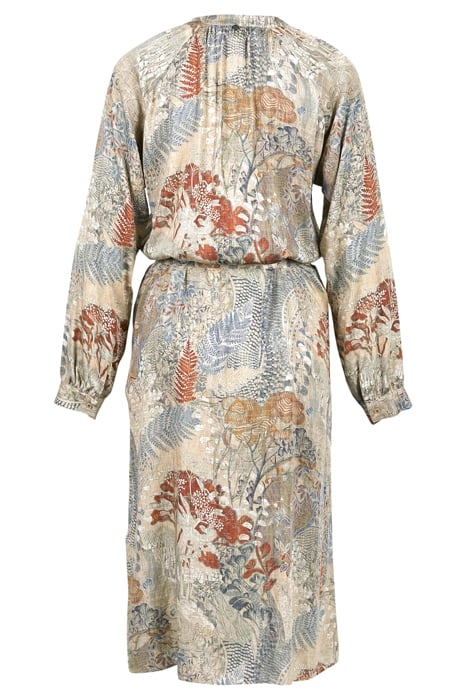 DRESS FROWNCED NECKLINE LS BLUE 4