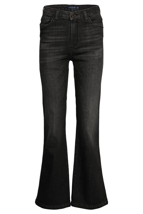 MID HIGH WAIST FLAIR LEG LONG BLACK 1