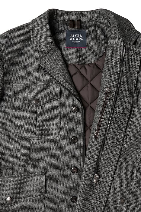 MULTI PKT QUILTED BLAZER GREY 4