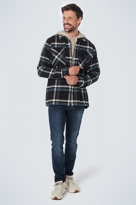 OVERSHIRT BUTTON CLOSURE CHECK BLACK 4
