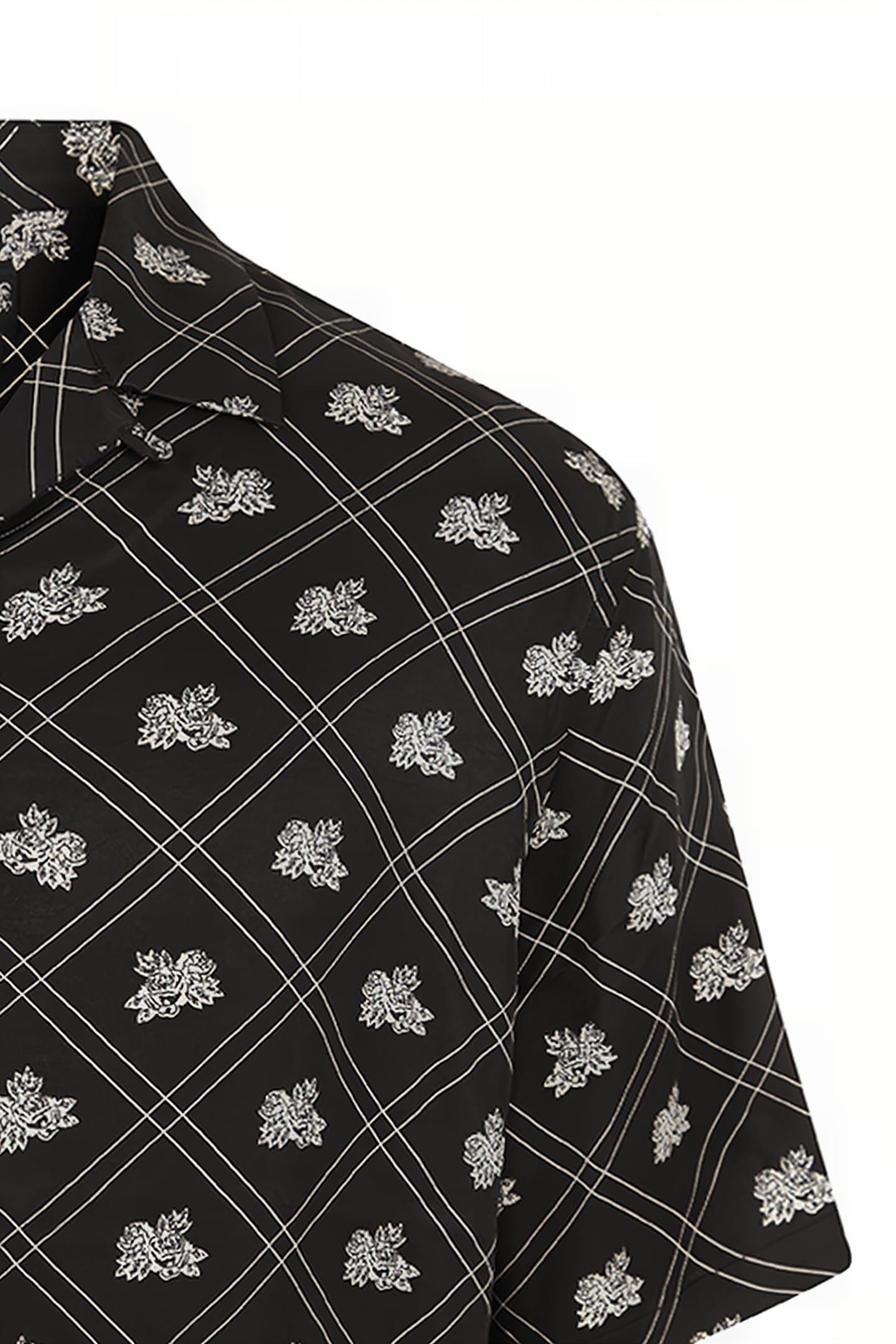 ROSE CHECK SS SHIRT JET BLACK 6