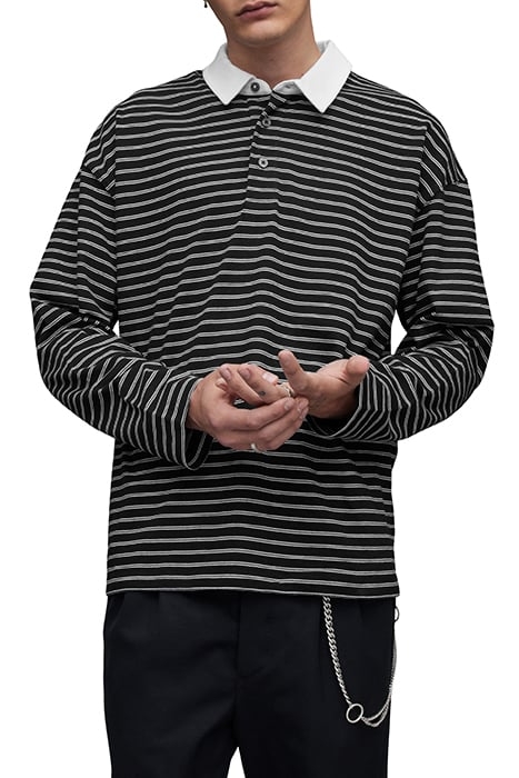 AVE LS POLO JET BLK/CHALK WHT 1
