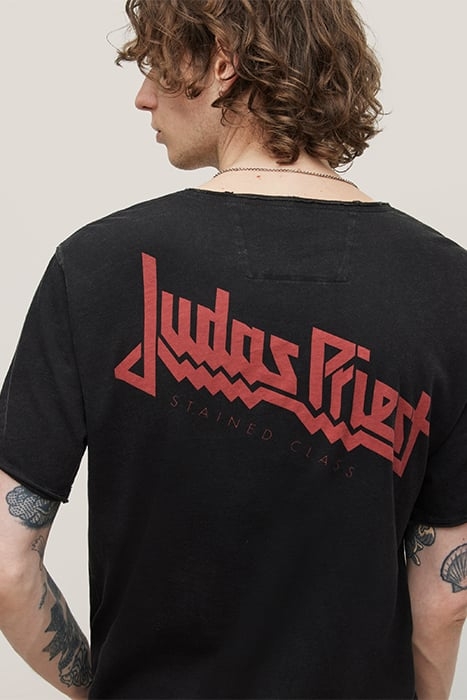 SS RAW EDGE TEE VINTAGE WASH - JUDAS PRIEST STAINE BLACK 7