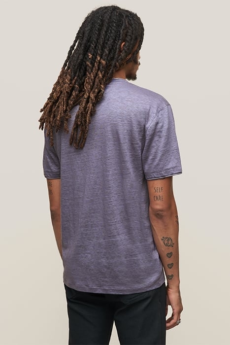 WOOSTER SLIM FIT SS LINEN V-NECK DRY LAVENDER 2