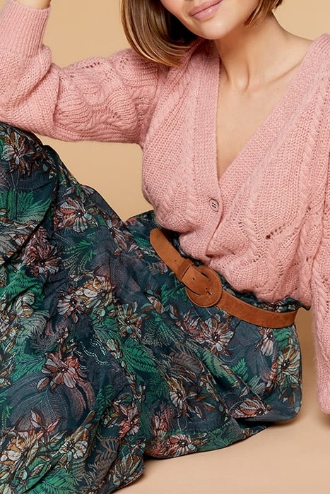 JADE - SKIRT WITH FLORAL MAXI PRINT CHLOROPHYLL 4