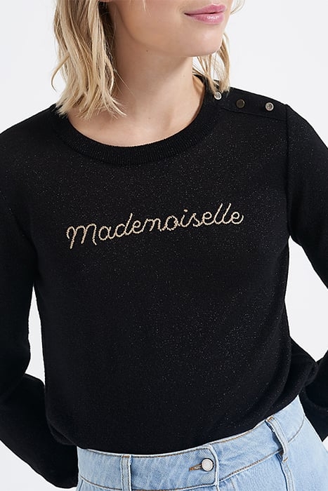 SEQUINED KNITTED JUMPER WITH EMBROIDERED MESSAGE I.CODE BLAC 5
