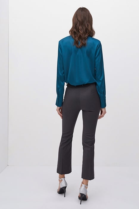 FLARED SOLID COLOUR TROUSERS GRAY 4