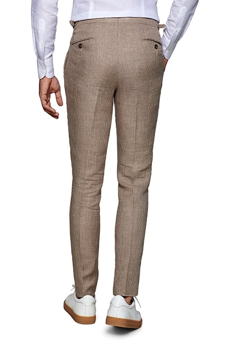 BROWN HOUNDSTOOTH PLEATED BRENTWOOD TROUSERS 2