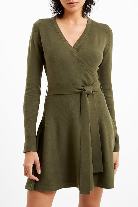 BABYSOFT WRAP MINI DRESS OLIVE NIGHT 1