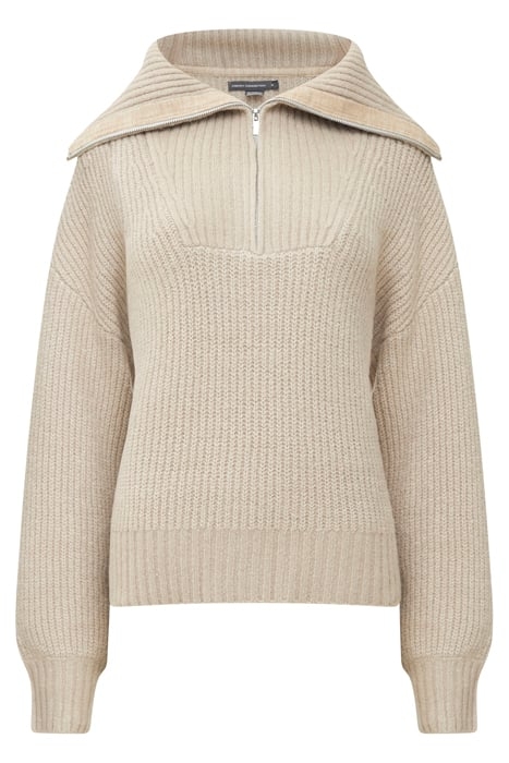 MID MIX RIB HALF ZIP LGT CAMEL MEL 4