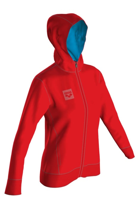 W ESSENTIAL HOODED F/Z JACKET FLUO RED 3