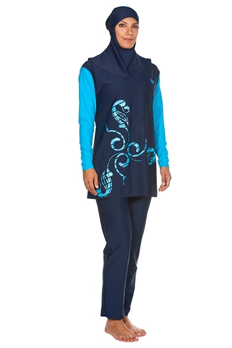 W ABIR COVER UP NAVY TURQUOISE 6