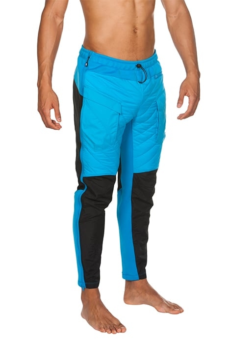 HALF-QUILTED PANT CYAN BLACK 6
