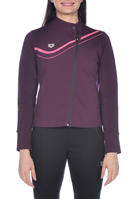 W ASYMMETRIC F/Z JACKET RED WINE 2