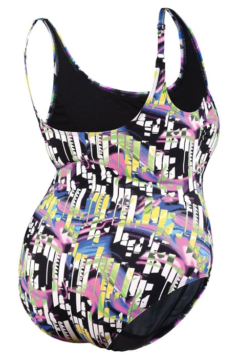 WOMEN'S BODYLIFT SWIMSUIT CAROLINA U BAC BLACK MULTI 8